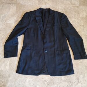 $2595 Canali 100% pure wool 2 buttons closure notch lapel Blazer Pinstripe
